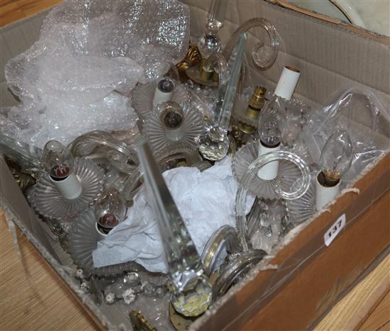 A quantity of chandelier parts and light fittings